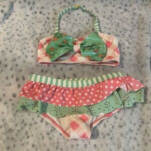 Matilda Jane Kids Floral and Polka Dot Halter Swimwear Set